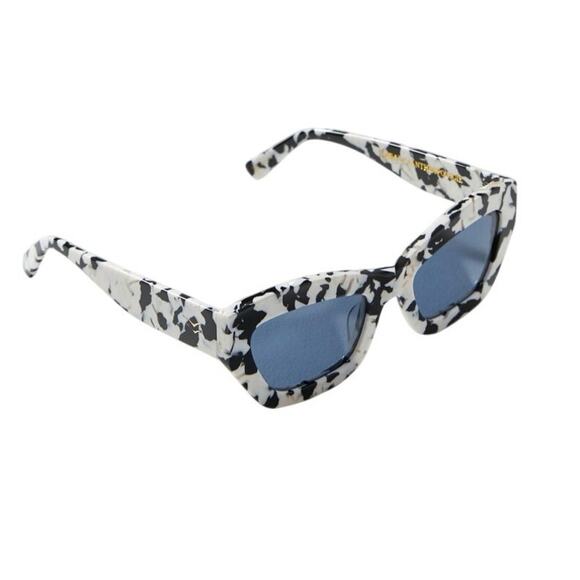Anthropologie I-SEA Polarized Sunglasses Black White Marble NEW - Picture 1 of 7